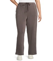 Skies Are Blue Plus High Rise Brushed Modal Blend Drawstring Pants