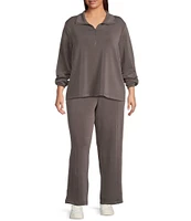 Skies Are Blue Plus High Rise Brushed Modal Blend Drawstring Pants