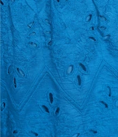 Skies Are Blue Plus High Rise Eyelet Chiffon Shorts