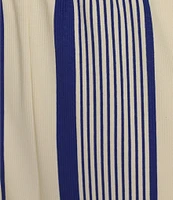 Skies Are Blue Plus High Rise Variegated Stripe Wide Leg Knit Coorinating Pants