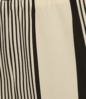 Skies Are Blue Plus High Rise Variegated Stripe Wide Leg Knit Coorinating Pants
