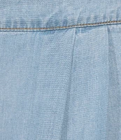 Skies Are Blue Plus High Rise Washed Tencel Pleated Pants