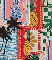 Skies Are Blue Plus Postcard Printed Short Sleeve Woven Coordinating Shirt