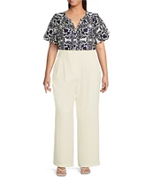 Skies Are Blue Plus Size Bubble Short Sleeve Blouse