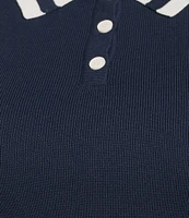 Skies Are Blue Plus Size Contrast Collared Knit Tank Top