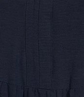 Skies Are Blue Plus Size Contrast Stitch Tiered Baby Doll Dress