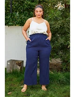 Skies Are Blue Plus Size Double Gauze Wide Leg Pants