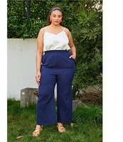 Skies Are Blue Plus Size Double Gauze Wide Leg Pants