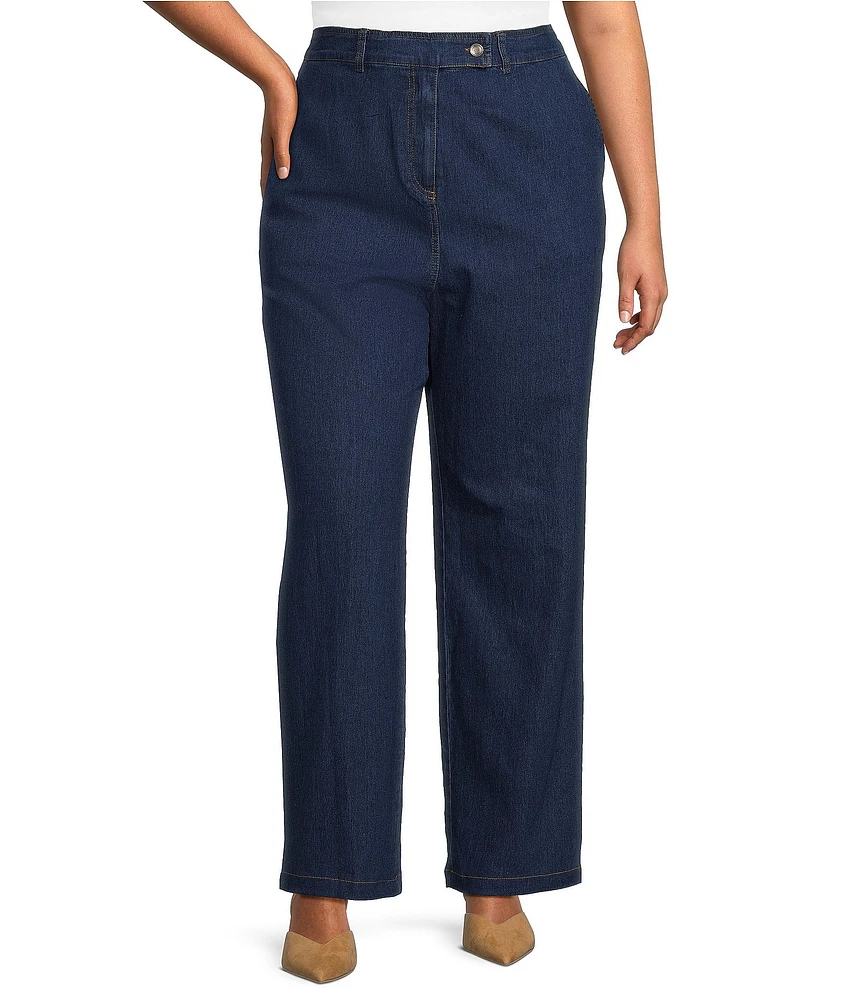 Skies Are Blue Plus Size High Rise Pleated Jeans