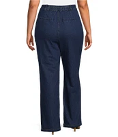 Skies Are Blue Plus Size High Rise Pleated Jeans