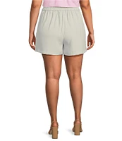 Skies Are Blue Plus Size High Waisted Flat Front Recycled Tailored Shorts