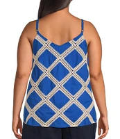 Skies Are Blue Plus Size Macrame Embroidered Double Strap Tank Top