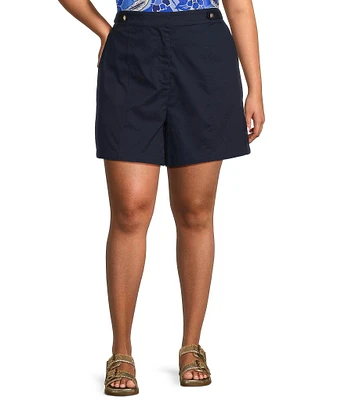 Skies Are Blue Plus Size Nautical Stretch Chino Shorts