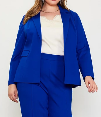 Skies Are Blue Plus Size Notch Lapel Long Sleeve Open-Front Coordinating Blazer