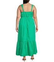 Skies Are Blue Plus Size Petal Detail Tiered Maxi Dress