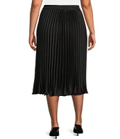 Skies Are Blue Plus Size Pleated Midi Skirt