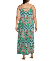 Skies Are Blue Plus Size Pleated Sleeveless Maxi Dress