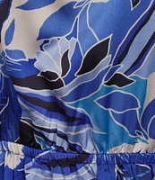Skies Are Blue Plus Size Printed Tiered 3/4 Sleeve Maxi Dress
