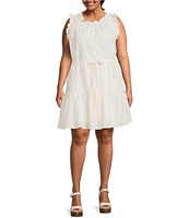 Skies Are Blue Plus Size Ruffle Ladder Lace Baby Doll Mini Dress