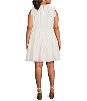 Skies Are Blue Plus Size Ruffle Ladder Lace Baby Doll Mini Dress