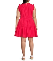 Skies Are Blue Plus Size Ruffle Ladder Lace Baby Doll Mini Dress