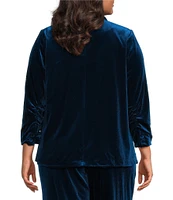 Skies Are Blue Plus Size Coordinating Velvet Blazer