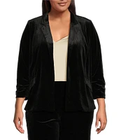 Skies Are Blue Plus Size Coordinating Velvet Blazer