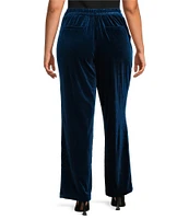 Skies Are Blue Plus Size Coordinating Velvet Straight Leg Pocket Pants