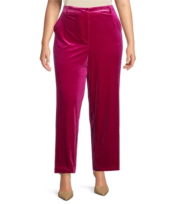 Skies Are Blue Plus Size Coordinating Velvet Straight Leg Pocket Pants