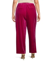 Skies Are Blue Plus Size Coordinating Velvet Straight Leg Pocket Pants