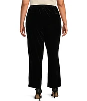 Skies Are Blue Plus Size Coordinating Velvet Straight Leg Pocket Pants