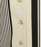 Skies Are Blue Plus Variegated Stripe Sleeveless Knit Coordinating Vest
