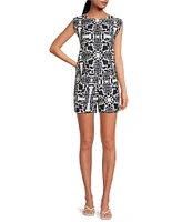 Skies Are Blue Printed Flat Front Coordinating Shorts
