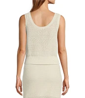 Skies Are Blue Scoop Neck Sleeveless Crochet Lemon Applique Coordinating Tank