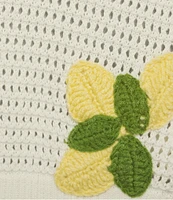 Skies Are Blue Scoop Neck Sleeveless Crochet Lemon Applique Coordinating Tank