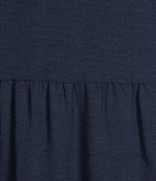 Skies Are Blue Split V-Neck Ruffle Cap Sleeve Tiered Dress