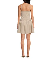 Skies Are Blue Square Neck Sleeveless Tiered Drop Waist Mini Dress