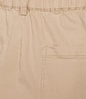 Skies Are Blue Washed Cotton Twill High Rise Carpenter Wide Leg Pants