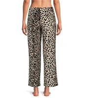 Sleep Sense Animal Print Velour Drawstring Elastic Waist Coordinating Sleep Pant