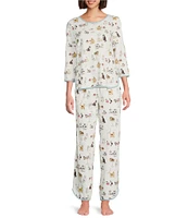 Sleep Sense Cafe Cats Print Coordinating Sleep Pants