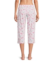Sleep Sense Cowgirl Boot Knit Print Drawstring Tie Coordinating Sleep Capri Pants