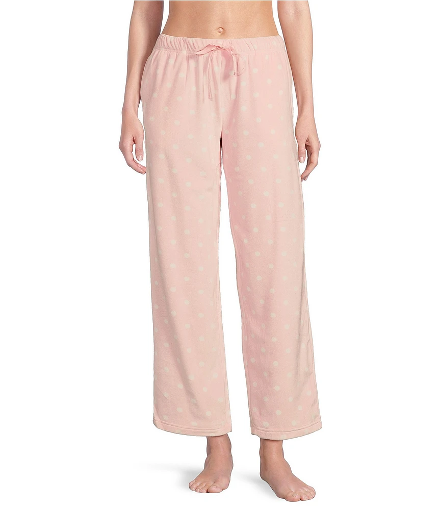 Sleep Sense Dotted Coordinating Drawstring Velour Sleep Pants