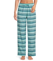 Sleep Sense Fair Isle Print Flannel Drawstring Tie Holiday Sleep Pants