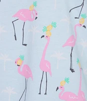 Sleep Sense Flamingo Print Short Sleeve Scoop Neck Coordinating Sleep Top