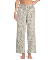 Sleep Sense Gray Animal Print Coordinating Drawstring Velour Sleep Pants