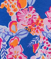 Sleep Sense Happy Floral Print Short Sleeve Scoop Neck Coordinating Sleep Top