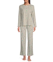 Sleep Sense Holiday Lights Print Knit Drawstring Coordinating Sleep Pant