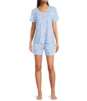 Sleep Sense Knit Multi Ikat Print Coordinating Sleep Short