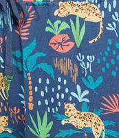 Sleep Sense Knit Safari Print Drawstring Tie Coordinating Sleep Capri