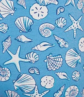 Sleep Sense Knit Seashell Print Drawstring Tie Coordinating Sleep Capri